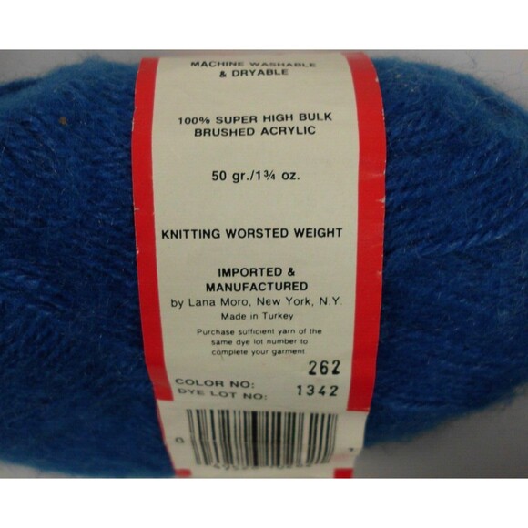 Vintage Lana Moro POLO Brushed Acrylic Yarn Blue #262 Lot of 10 Knitting Worsted - Picture 4 of 4